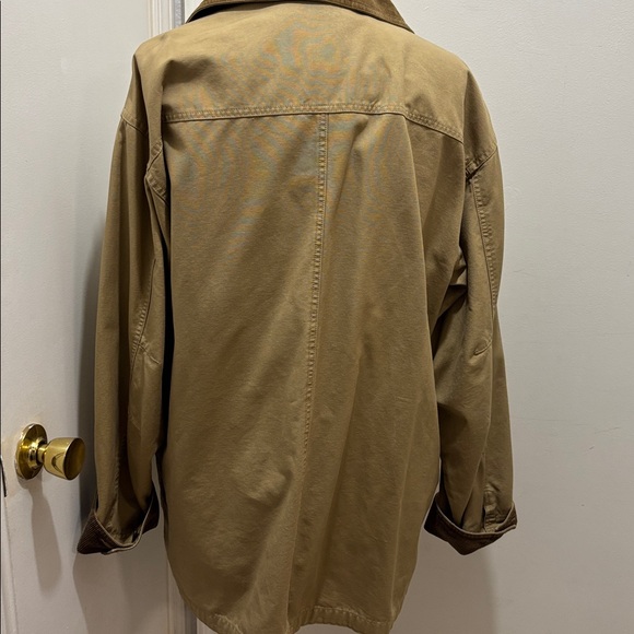 L.L. Bean Tan Cotton-Blend Field Jacket with Brown Corduroy Trim - Picture 6 of 8